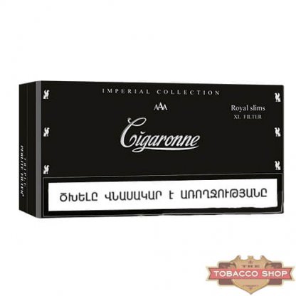 Пачка сигарет Cigaronne Royal Slims XL Filter Black 120mm (DUTY FREE)